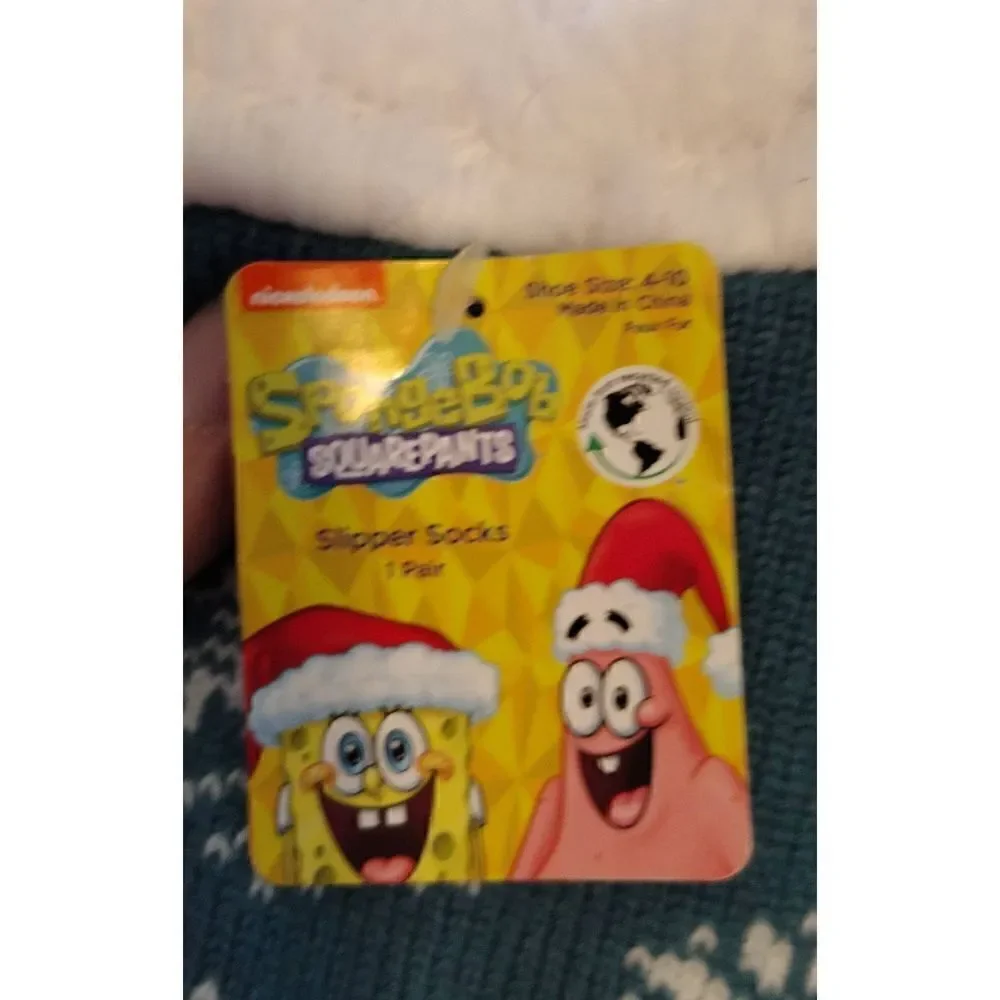 SpongeBob SquarePants, Holiday Women's Slipper Socks, 1-Pack, Size 4-10